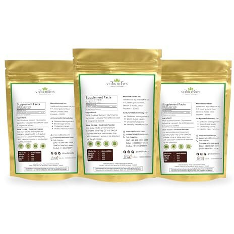 Vedikroots Gudmar Powder - An Ayurvedic Solution For Effectively Managing Blood Sugar Levels, Bad Cholesterol And Sugar Cravings(100 Gm) (Pack Of 3)