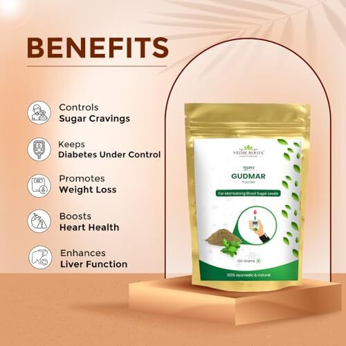 Vedikroots Gudmar Powder - An Ayurvedic Solution For Effectively Managing Blood Sugar Levels, Bad Cholesterol And Sugar Cravings(100 Gm) (Pack Of 3)