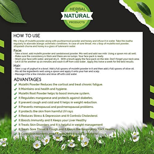Mulethi Powder For Face, Hair, Eating (100 Grams) Skin And Body | Yashtimadhu Powder | Licorice Powder For Skin | No Preservative | No Chemicals
