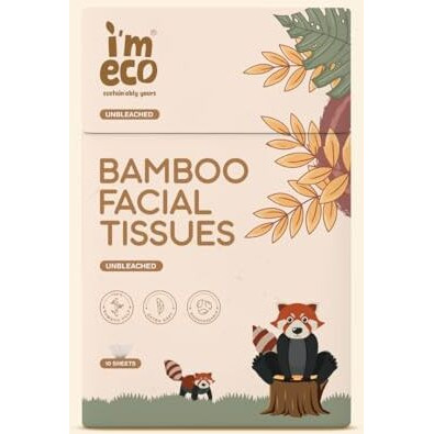 Imeco Bamboo Pocket Tissues | 6 Packs Of 10 Pulls, 2 Ply | Ultra Soft, Highly Absorbent & Hypoallergenic | 100% Natural, Eco-Friendly & Travel-Friendly Facial Hanky Tissues For Daily Use