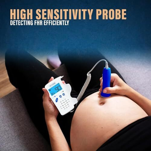 Otica Vcomin Professional Ultrasonic Fetal Doppler Rechargeable Headphone Jack And Built In Speaker, Baby Heart Beat Monitor (White)