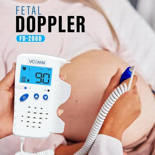 Otica Vcomin Professional Ultrasonic Fetal Doppler Rechargeable Headphone Jack And Built In Speaker, Baby Heart Beat Monitor (White)