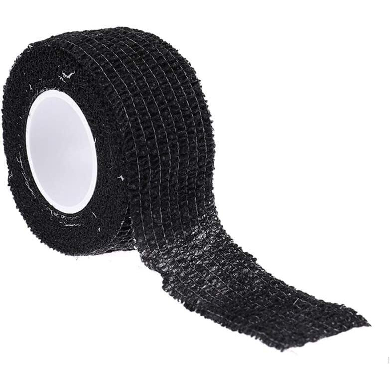 A-Tape Cohesive Crepe Bandage, Elastic Self Adhesive Tape For Sports Injury, Strain, Knee & Wrist, Ankle Sprains & Swelling (2.5 Cm X 4.5 Mtr- Pack Of 10) Black