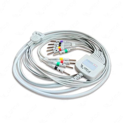 Otica Ecg Cable 10 Lead 4Mm Banana Type Pin Compatible With All Brands Ecg Machine (Non Screw Type, Only Ecg Cable)