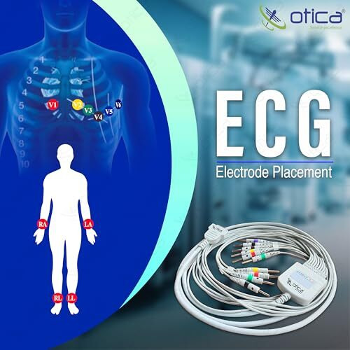 Otica Ecg Cable 10 Lead 4Mm Banana Type Pin Compatible With All Brands Ecg Machine (Non Screw Type, Only Ecg Cable)