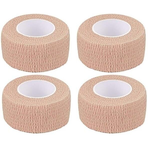 Musclefix Breathable Self Adhesive Wrap, Athletic, Non Woven Cohesive Bandage  For Sports, First Aid Medical, Wrist, Swelling (2.5 Cm, 4.5 Mtr) Pack Of 4 (Beige)