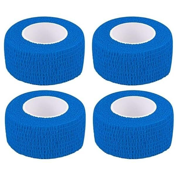Musclefix Breathable Self Adhesive Wrap, Athletic, Non Woven Cohesive Bandage  For Sports, First Aid Medical, Wrist, Swelling (2.5 Cm, 4.5 Mtr) Pack Of 4 (Blue)