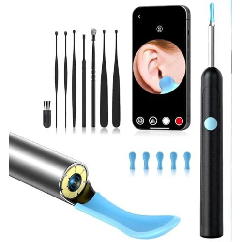 Birvan Ear Wax Removal, Ear Cleaner With Camera, Ear Wax Removal Kit With 1080P, Ear Camera Otoscope With Light, Ear Cleaning Kit Ios & Android Phones (Multicolor)