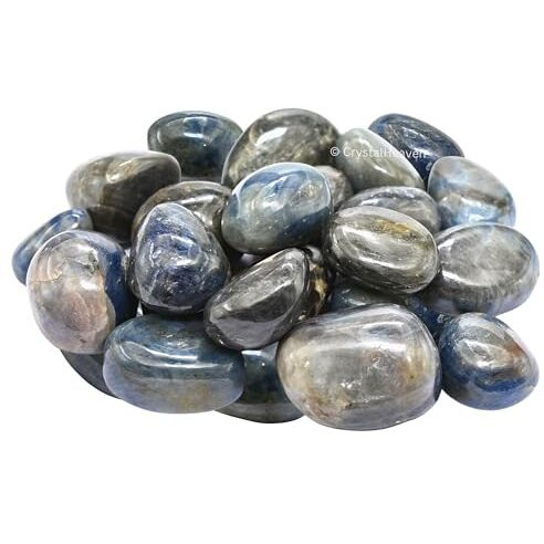 Certified Blue Sapphire Crystal Healing Tumbled Stone, Natural Polished Crystals For Diy Crafts, Manifestation, Meditation, Pooja Feng Shui And Reiki Healing (30 Grams)