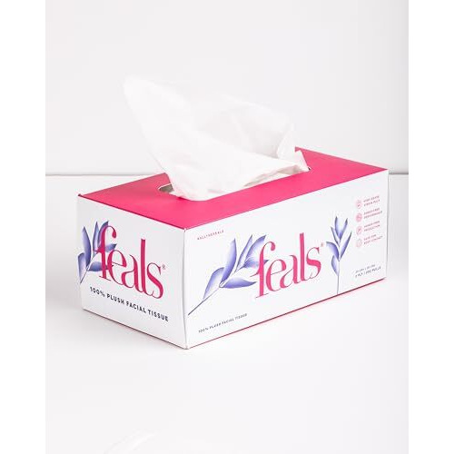 Feals 2 Ply Facial Tissue Paper Box - Pack Of 5 (200 Pulls Each Skin-Friendly & Lint-Free)