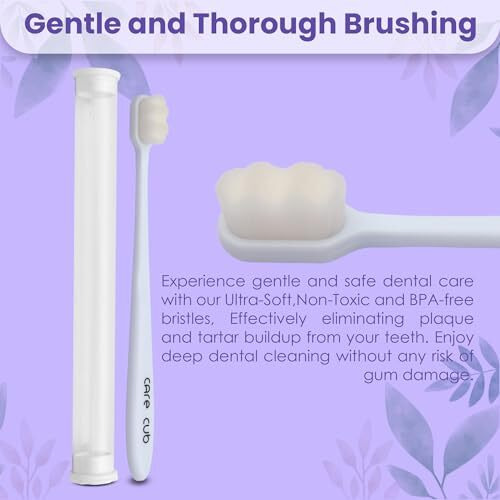 Carecub White Zigzag Toothbrushes With White Bristles - Bpa-Free, Ultra Soft Micro Nano Bristles, Ideal For Sensitive Teeth, Suitable For 8+ & Adults Pack 03