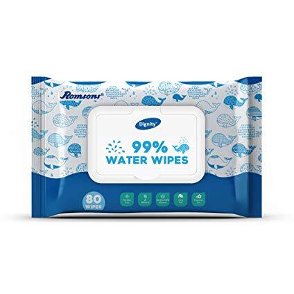 Dignity 99% Pure Water Wet Wipes Enriched With Aloe Vera And Vitamin E, 80 Wipes/Pack (Pack Of 12) 960 Wipes