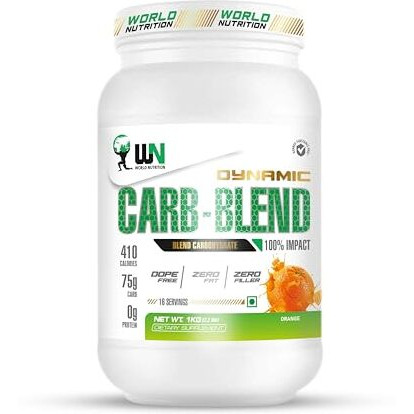 Wn World Nutrition Dynamic Carb-Blend | Premium Dope-Free Carbohydrate Supplement For Sustained Energy, Performance, And Recovery | Orange Flavor 1Kg