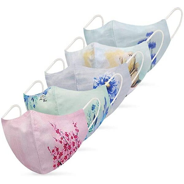 Everything Fashion Flowers & Plain Soft Washable & Reusable Cotton Masks For Men Women Girls And Boys (Wallpaper - 6)