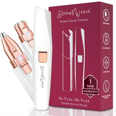 Facial Hair Removal Machine | Eyebrow Trimmer & Epilator | Trimmer For Women Private Part | 2 In 1 Trimmer 400 Mah Battery 1 Year Warranty | Painless Hair Removal Machine | Nose Hairs Remover