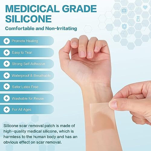 Droposale Silicon Scar Sheets Cream Tape Use For Removal C-Section Keloid Reusable Surgery Operation Tummy Tuck Burns Stretch Marks Reusable Professional Strips For Everyone (Scar Repair Roll 1Pcs)