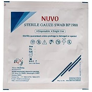 Nuvo Medsurg Gauze Swab Sterile 15 X 5  75 Pcs (10Cms X 10Cms X 8Ply) Type - 20