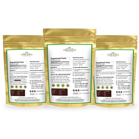 Vedikroots Bhumi Amla Powder/Churn - Organic And Pure Ingredient Extract For Healthy Liver Functioning And Digestive Strength | Enriched With Essential Nutrients