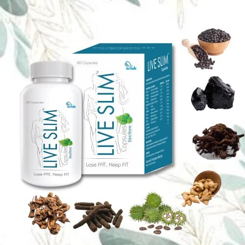 Arlak Live Slim Weight Loss Capsules | Fat Burner | Metabolism Booster | Remove Belly Fat | Improve Digestion For Men And Women 60 Capsules (Pack Of 2)