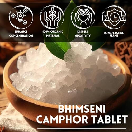Ankev Bhimseni Camphor Kapur 100 Grams (Pack Of 1), Kapoor For Puja, Havan, Arti, Meditation, Room Freshener, Mosquito Insect Repellent, Insect Repellent, Soothing Fragrance