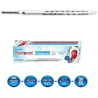 Thermomate Oral Thermometer Tp-Alfa - Fever - Made In India - White