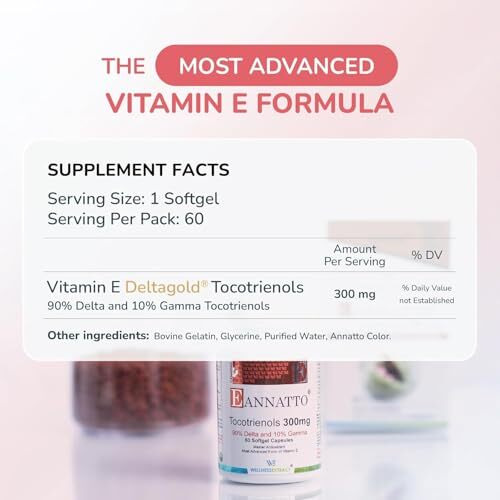 Asterveda Wellness Extract Tocotrienols Deltagold Eannatto 300 Mg - 60 Softgel Capsules