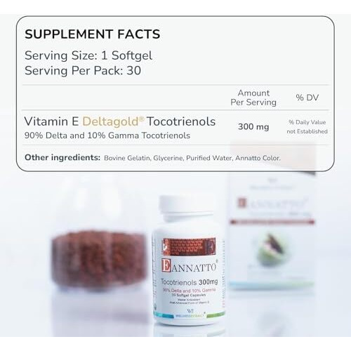 Wellness Extract Tocotrienols Deltagold Eannatto 300 Mg (Pack Of 30)