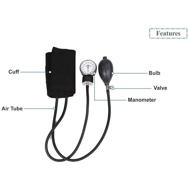 Aneroid Blood Pressure Monitor For Personal And Professional Use With Upper Arm Cuff  Accurate And Reliable Blood Pressure Measurement (Black)