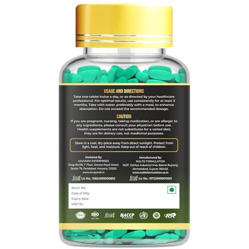 Anupurak Bone Density & Strength Calcium Supplement | D3 & K2 Mk-7, Magnesium Glycinate, Zinc, Boron, B12 & Essential B Vitamins + 10B Probiotics | Joint, Muscle & Bone Support | 120 Veg Tablets