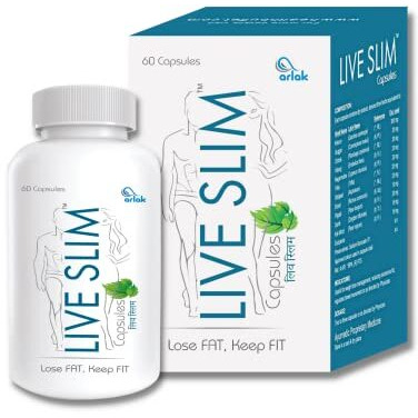 Arlak Live Slim Fat Burning Combo | Ayurvedic Weight Management | Boost Energy & Metabolism | Fat Burner Of Arms, Thighs, Hips, Chin & Belly For Men & Women 200 Ml Syrup And 60 Caspules (Pack Of 1)