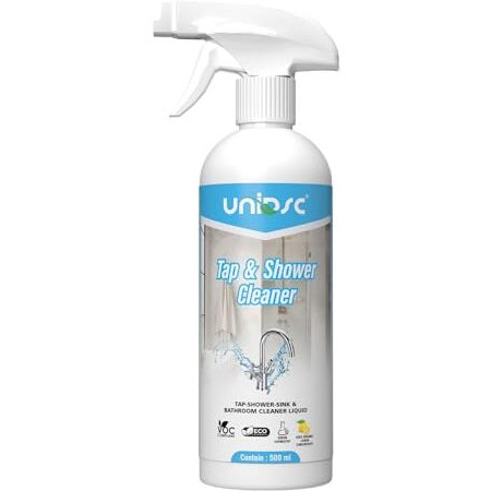 Unidsc Tap Cleaner & Limescale Remover | Foaming Formula For Easy Cleaning | Non-Toxic | Multi-Purpose Bathroom Cleaner For Taps, Showers, Tiles, Mirrors & More 500Ml - Pack Of 1