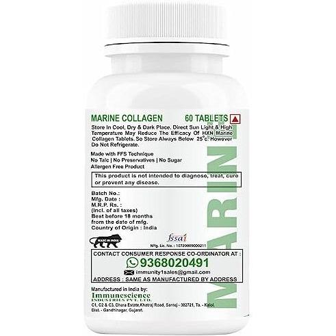 Hxn Collagen Supplements For Women, Marine Protein Peptides With Hyaluronic Acid, Vitamin C, E, B12, Glutathione Powder, Biotin, And Grape Seed Extract To Boost Skin, Face & Hair Health-60 Tablets
