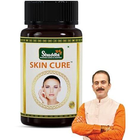 Shuddhi Ayurveda Skin Cure Capsules | Herbal Skin Wellness Supplement | Herbally Blended With Neem, Gulab, And Sanay | Skin Care Ayurvedic Multivitamin, 60 Capsules