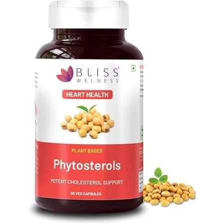 Bliss Welness Cholesterol Management | Heart Health | Immunity | Pure Phytosterol Plant Sterols 800Mg |- 60 Vegetarian Capsules