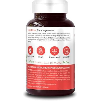 Bliss Welness Cholesterol Management | Heart Health | Immunity | Pure Phytosterol Plant Sterols 800Mg |- 60 Vegetarian Capsules
