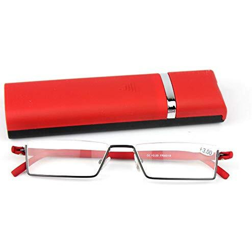 Augen Unisex Reading Glasses Blue Cut Anti-Glare Near Distance Rectangular Half Frame, (Vi-Rg-105-Combo+1.00), Multicolour