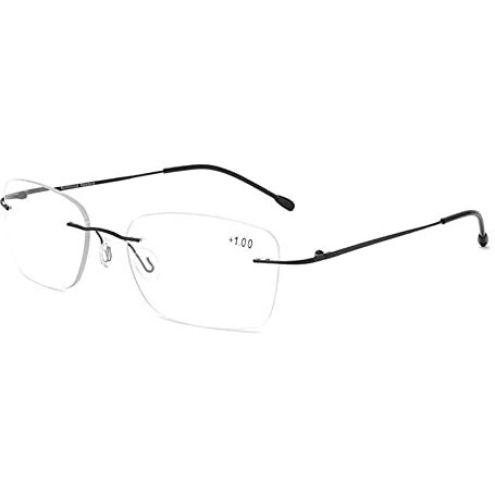 Augen Anti Glare Blue Cut Multi Focus Progressive Reading Glasses 3 Powers In 1 (104-Black,+3.00)