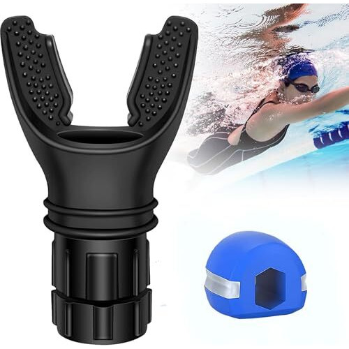 Refize Lung Trainer & Jaw Exerciser | Breathing & Fitness Equipment For Gym & Running | Easy-To-Clean | Enhance Respiratory Strength & Sports Fitness | For Men & Women. (Black)