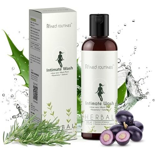 Rfined RoutinesHerbal Intimate Wash For Women, Women Intimate Care, Clean And Dry Intimate Wash, Vaginal Wash, Safe Wash, Prevents Itching, Irritation & Dryness, Suitable For All Skin Types -100Ml