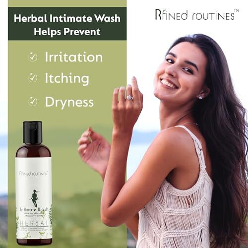Rfined RoutinesHerbal Intimate Wash For Women, Women Intimate Care, Clean And Dry Intimate Wash, Vaginal Wash, Safe Wash, Prevents Itching, Irritation & Dryness, Suitable For All Skin Types -100Ml