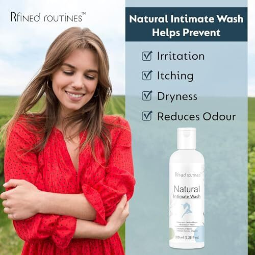 Rfined Routines Natural Intimate Wash For Women, Women Intimate Care, Clean And Dry Intimate Wash, Vaginal Wash, Safe Wash, Prevents Itching, Irritation & Dryness, Suitable For All Skin Types -100Ml