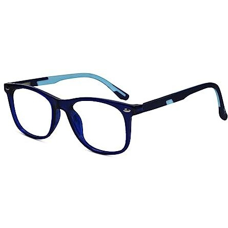 Lenskandy Kids Computer Glasses For Eye Protection | Zero Power, Antiglare & Blue Light Protection From Online Classes, Gaming, Mobile, Tv | Boys & Girls | Blue