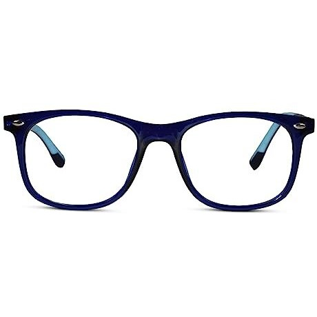 Lenskandy Kids Computer Glasses For Eye Protection | Zero Power, Antiglare & Blue Light Protection From Online Classes, Gaming, Mobile, Tv | Boys & Girls | Blue