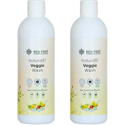 Ecoroot Natural Vegetable & Fruit Wash Liquid, Removes Germs, Reduce Grime & Pesticide, Baby & Pet-Friendly, Plant-Based, Non-Toxic Herbal Veggie Cleaning Disinfectant (500 Ml Pack Of 2)