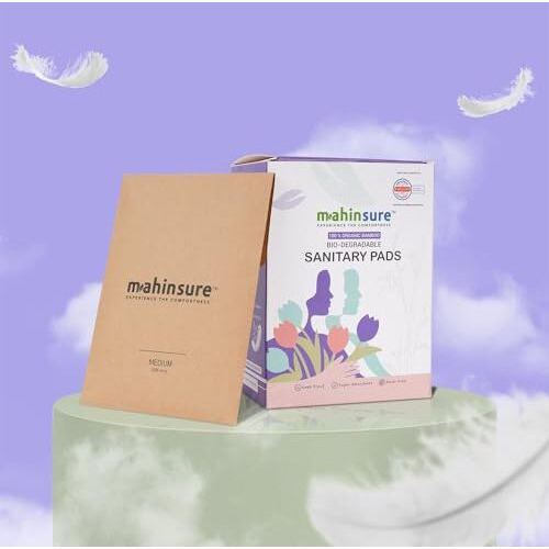Mahinsure Bamboo Sanitary Pad, Skin-Friendly, Biodegradable, Xl, Pack Of 45 Pcs