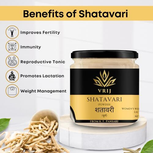 Vrij Shatavari Powder | 200G | Ayurvedic Support For Women's Hormonal Balance | Herbal Supplement For Healthy Digestion & Reproductive System