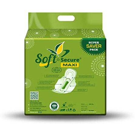Soft & Secure New Menstrual/Sanitary Pads 40 Pads (Xxxl, 40, Count)
