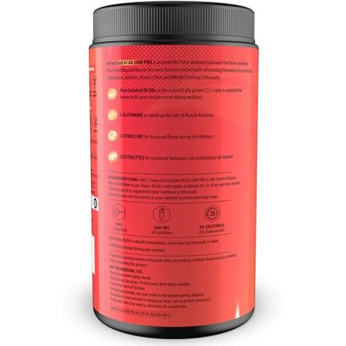 Naturyz Instantized Bcaa 5000 Pro |5G Vegan Bcaas | Glutamine | Citrulline | Electrolytes | 0 Added Sugar | Powerful Intra Workout Amino For Lean Muscle Growth, Strength, Quick Re-Hydration & Instant Energy - 300G(Mix Fruit Cocktail)