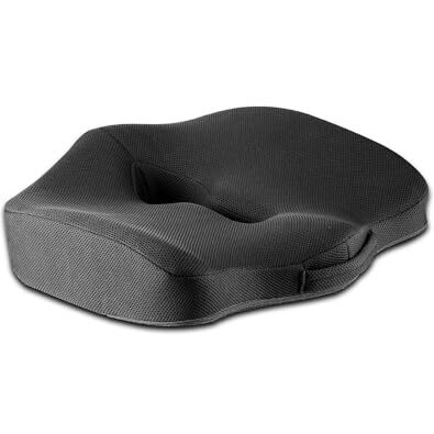 Lifeberg Orthopedic Memory Foam Plus Seat Cushion For Sciatica,Tailbone Pain Relief Sitting Home Car, Office Chair & Wheelchair, Driving (Upto 80Kg Wt, Steel Grey)