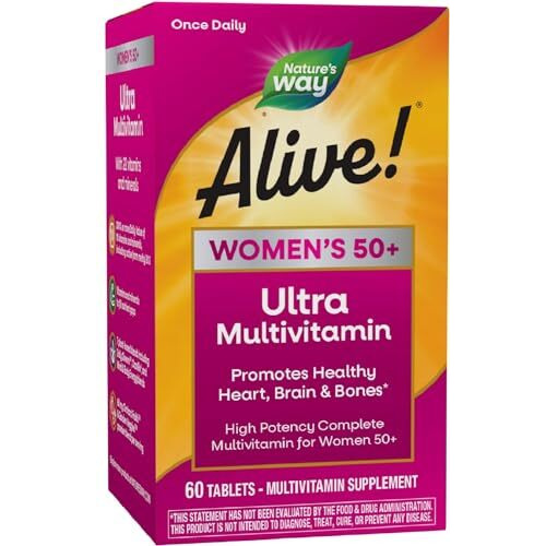 Nature's Way Alive Women 50 Plus Daily Ultra Multi-Vitamin Tablets, 60 Count